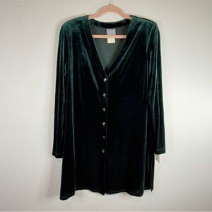 Vintage 90s Rabbit Rabbit Designs Dark Green Velvet - 12M NWT